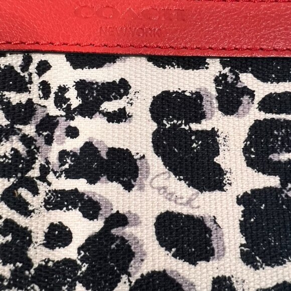 EUC COACH Legacy Ocelot Zippy Leopard Coral Wallet/Wristlet #47987 - Picture 3 of 4